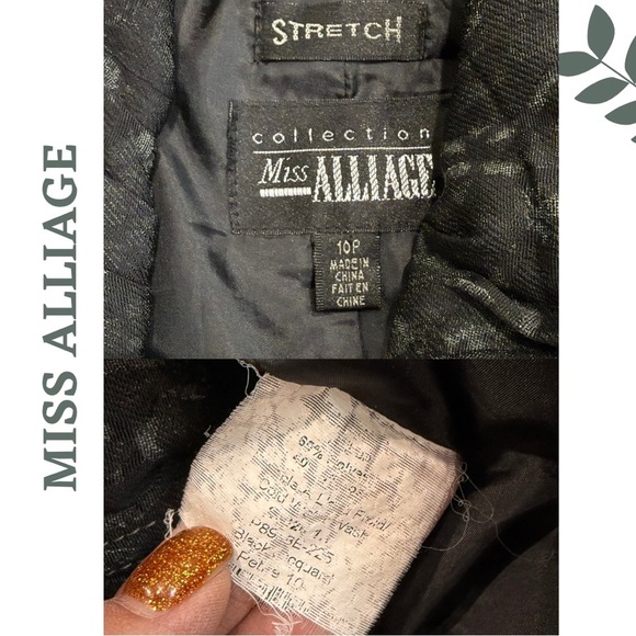Miss Alliage Black Stretch Denim Jacket - Size 10P (Petite) - Picture 6 of 6
